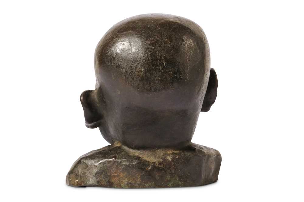 Lot 26 - A LATE 19TH CENTURY BRONZE HEAD OF A CRYING