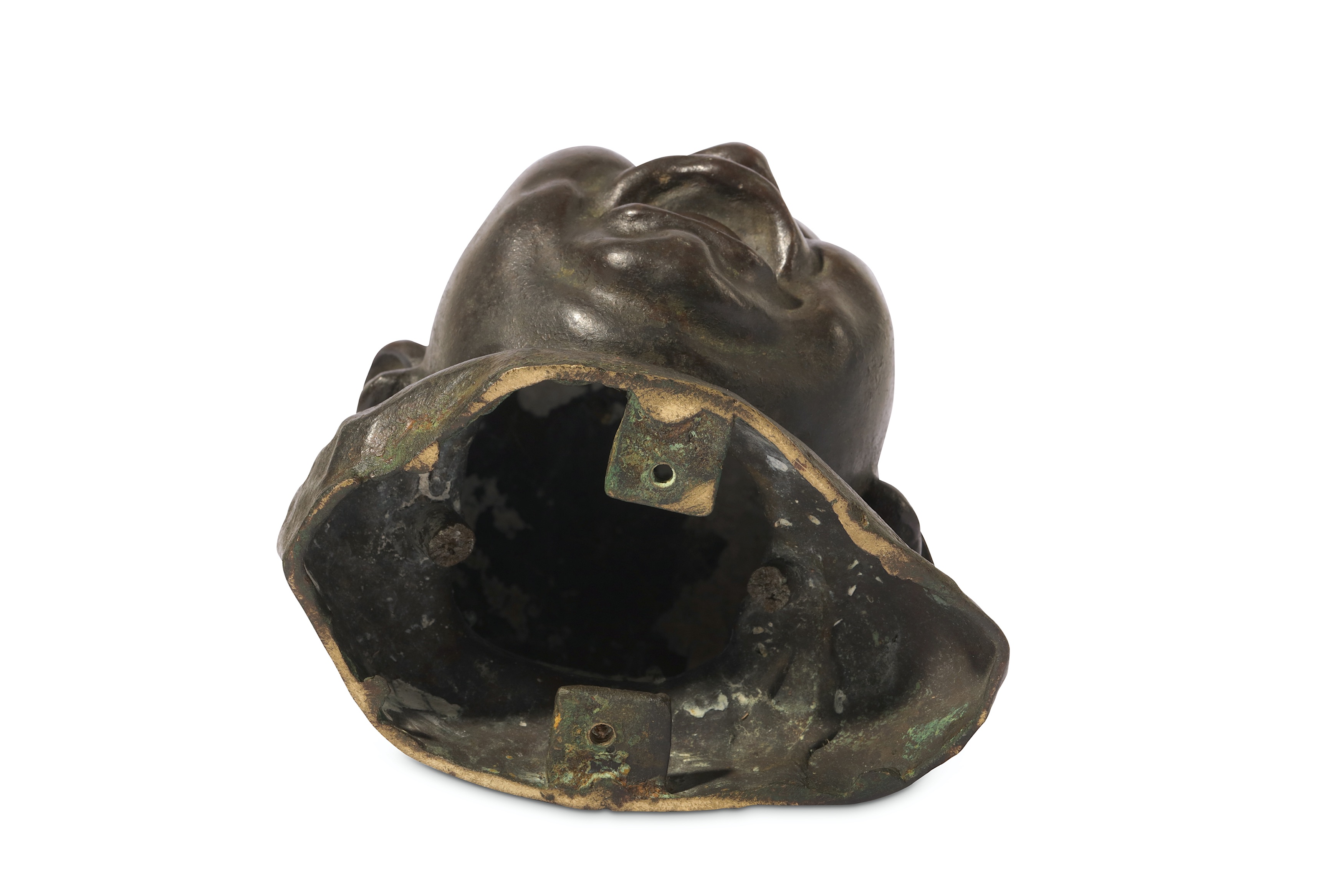 Lot 26 - A LATE 19TH CENTURY BRONZE HEAD OF A CRYING