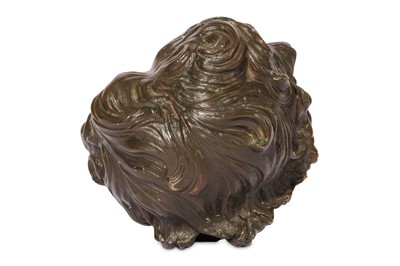 Lot 27 - A LATE 18TH CENTURY BRONZE MODEL OF A CHILD'S HEAD IN THE MANNER OF JEAN-BAPTISTE PIGALLE