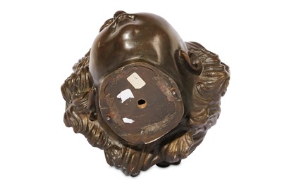 Lot 50 - A LATE 18TH CENTURY BRONZE MODEL OF A CHILD'S HEAD IN THE MANNER OF JEAN-BAPTISTE PIGALLE