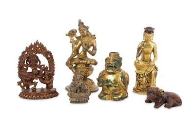 Lot 430 - After the Antique, a collection of Asian bronzes and gilt metal items