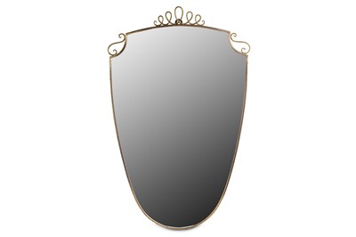 Lot 70 - ITALY: A Wall Mirror, 1950s, shield-shaped...