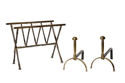 Lot 120 - FRANCE: A Magazine Rack, 1950s, brass...