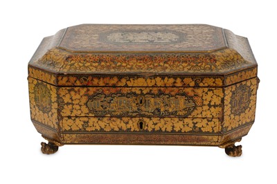 Lot 234 - A CHINESE BLACK AND GILT-LACQUER SEWING BOX....