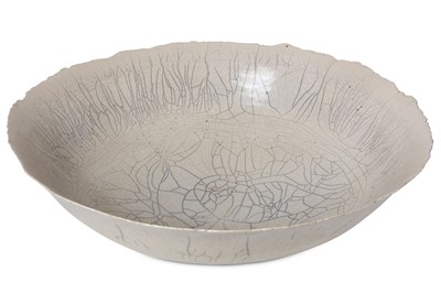 Lot 49 - DAVID ROBERTS:Raku bowl, 16.5cm high, 56.5cm...