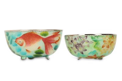 Lot 16 - TWO PLIQUE-A-JOUR BOWLS. 20th Century....