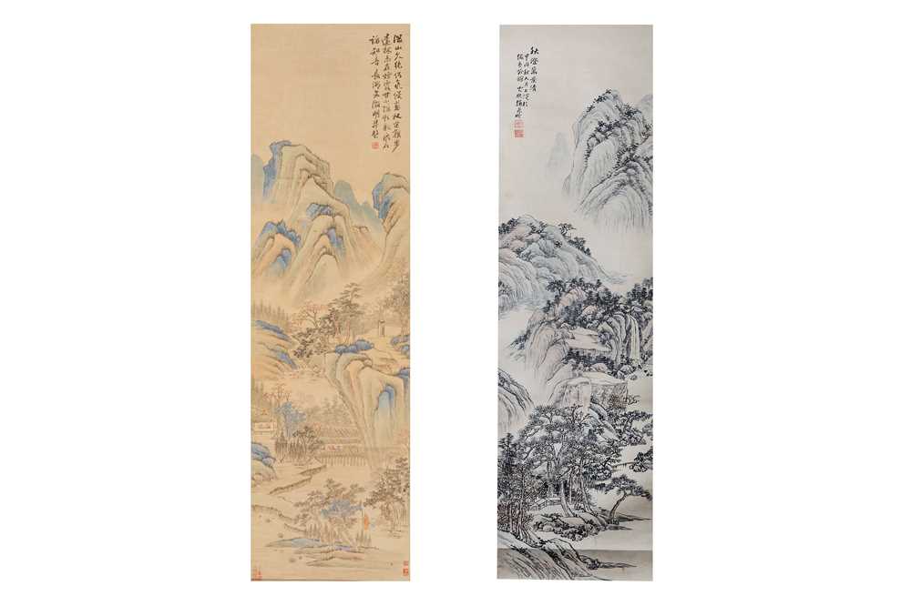 Lot 397 - TWO CHINESE HANGING SCROLLS BY ZHANG WENSHU...