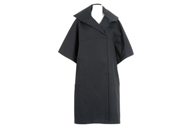 Lot 654 - Bottega Veneta Navy Overcoat, cropped sleeves,...