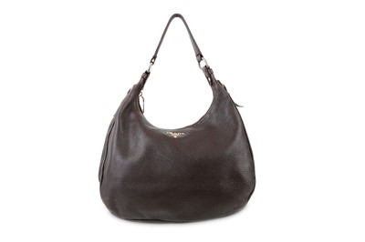 Lot 297 - Prada Brown Leather Shoulder Bag, pebbled...
