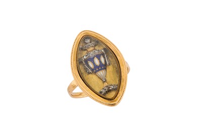 Lot 174 - A late 18th century memorial ring Of navette...