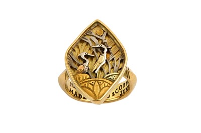 Lot 528 - A dress ring, circa 1980 The navette-shaped...