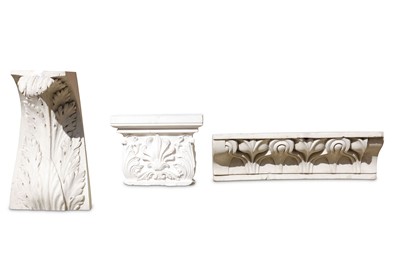 Lot 219 - Three cast plaster architectural elements, two...