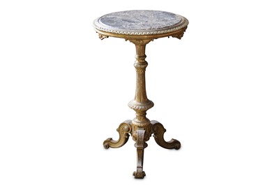 Lot 196 - A late 19th Century carved giltwood marble top...
