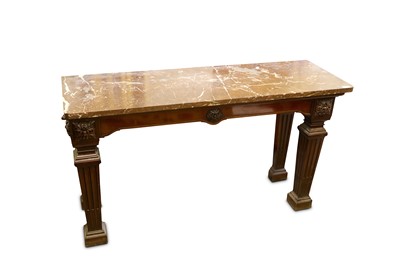 Lot 204 - A French 20th Century mahogany console table,...