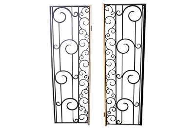 Lot 205 - Two pairs of wrought iron panels, one pair...