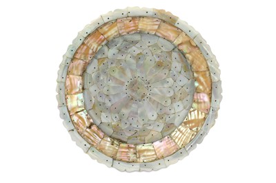 Lot 291 - A MOTHER-OF-PEARL DISH  Indo-Portuguese style,...