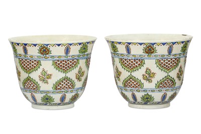 Lot 180 - A PAIR OF KUTAHYA-STYLE POTTERY VASES Samson,...