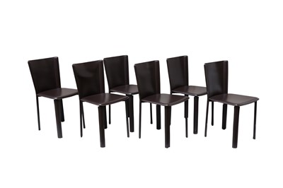 Lot 227 - FRAG: A set of six dining chairs, steel frames...