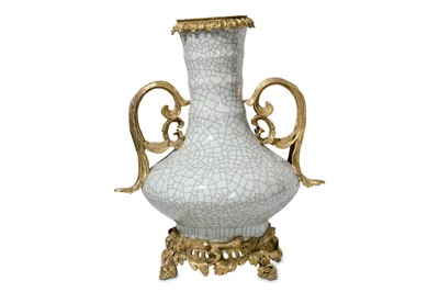 Lot 136 - A Chinese guan type vase with ormolu mounts,...