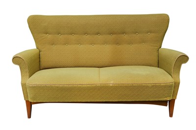 Lot 8 - FRITZ HANSEN, DENMARK: A Sofa, 1950s, pale...