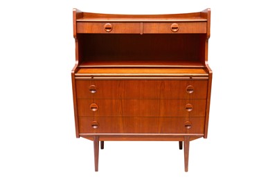 Lot 42 - DENMARK: A Bureau Cabinet, teak with shaped...