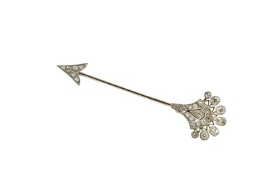 Lot 10 - A diamond jabot pin, circa 1930 The arrowhead...