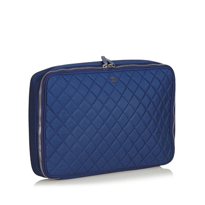 Lot 260 - Chanel Blue Matalasse Laptop Case, c. 2012,...