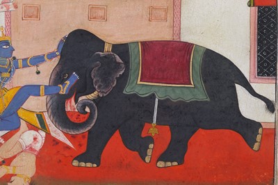 Lot 339 - RAMA AND LAKSHMANA FIGHTING THE ELEPHANT-DEMON...