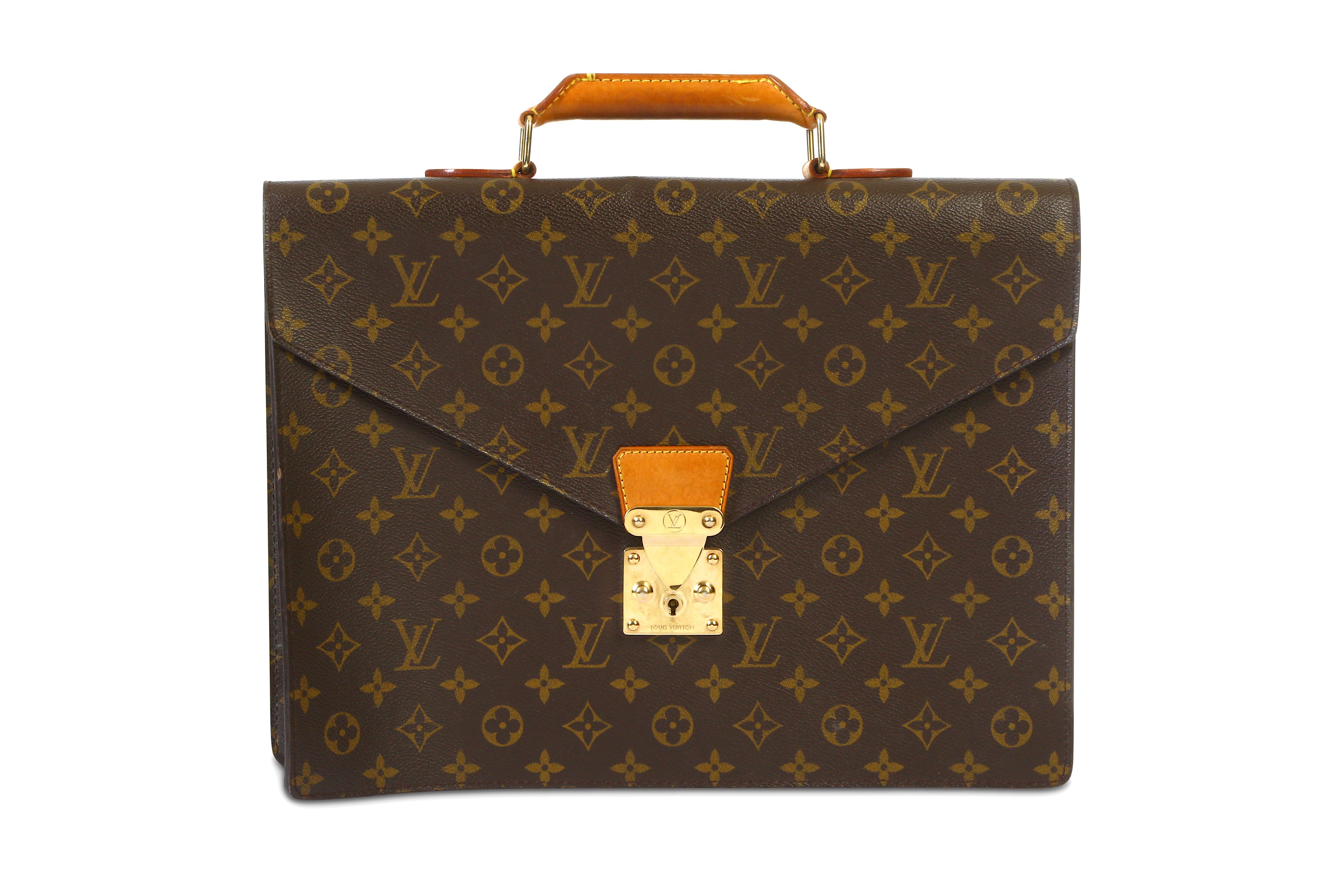 Sold at Auction: Louis Vuitton, Louis Vuitton Monogram Logo Serviette  Briefcase
