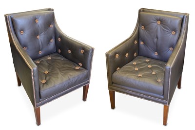 Lot 133 - LINLEY- A pair of Nelson armchairs, button...