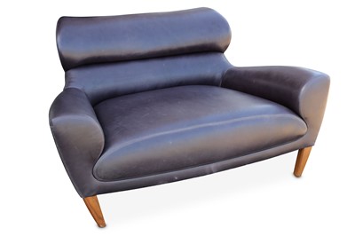 Lot 135 - LINLEY- An Aston Love Seat, leather upholstery,...