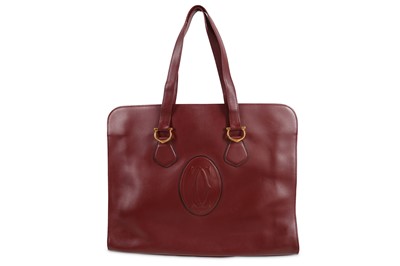 Lot 357 - Must de Cartier Burgundy Shoulder Bag, logo...