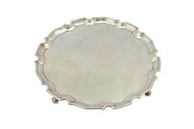 Lot 666 - An Elizabeth II sterling silver salver, London...