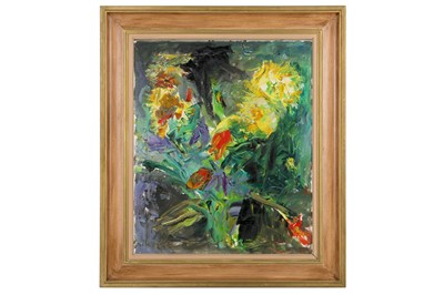 Lot 84 - MARCOS MARCOU (20TH CENTURY) Lilies, tulips...