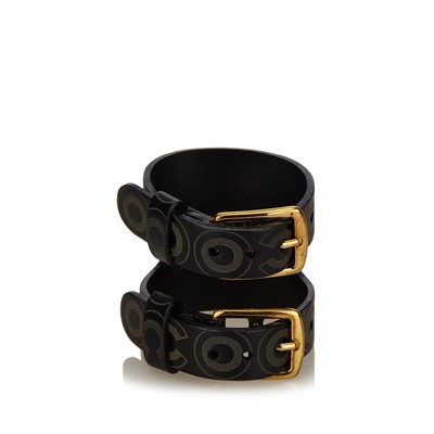 Lot 262 - Chanel Double Buckle Cuff, leather wrist...