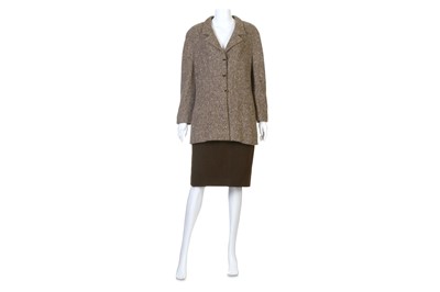 Lot 98 - Chanel Brown Wool Outfit, c. 1999, the jacket...