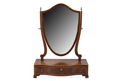 Lot 100 - A George III Gillows mahogany toilet mirror,...