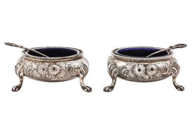 Lot 672 - A pair of Victorian sterling silver salts,...