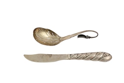 Lot 699 - A Danish sterling silver paper knife,...