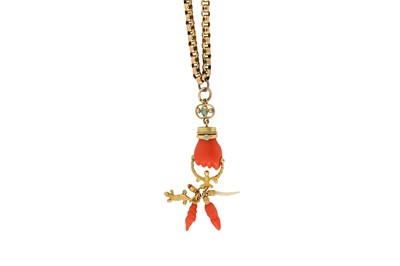 Lot 229 - WITHDRAWN A coral pendant necklace The...