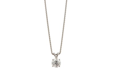 Lot 218 - A diamond pendant necklace The brilliant-cut...