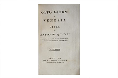 Lot 599 - Venice.- Quadri (Antonio) Otto giorni a...