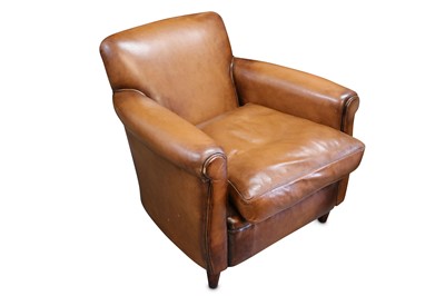 Lot 259 - A contemporary leather club chair, with scroll...