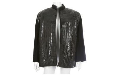 Lot 652 - Black Crocodile Skin Jacket, crocodile skin...