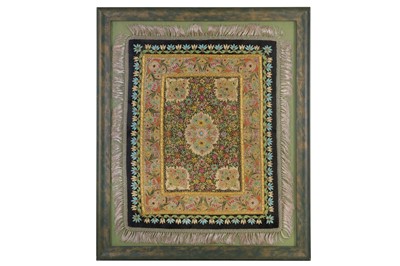 Lot 200 - A pair of framed and glazed polychrome Persian...