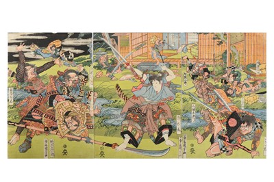 Lot 1097 - UTAGAWA KUNIYOSHI (1797 - 1861). Oban triptych,...