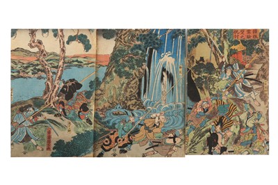 Lot 1098 - UTAGAWA KUNIYOSHI (1797 - 1861). Oban triptych...