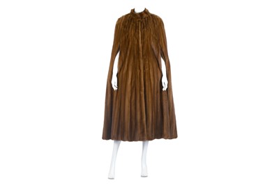 Lot 429 - Pastel Mink Cape, full length with slit arm...