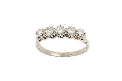 Lot 512 - A diamond five-stone ring Set with five...