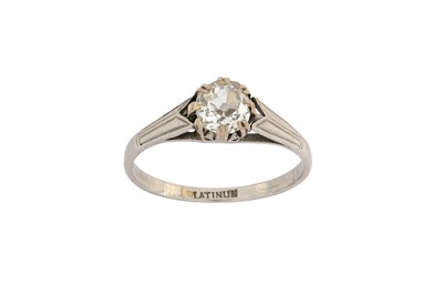 Lot 128 - A diamond single-stone ring  The...